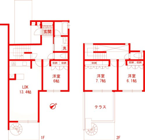 藤沢市鵠沼海岸７丁目のテラスの間取り