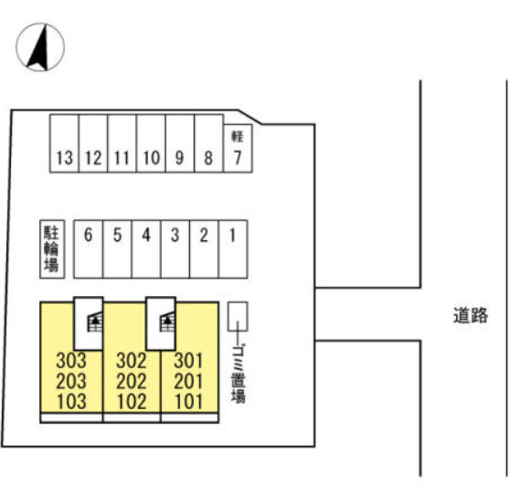 ボヌール羽屋Lの区画図