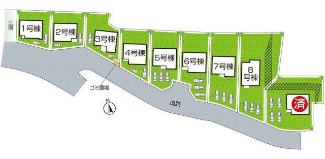 ◆富田林市梅の里　新築一戸建ての区画図|全9区画