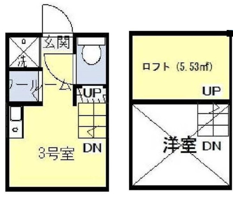 新宿区西早稲田１丁目のアパートの間取り