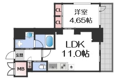 【間取り】 | プレジオ恵美須