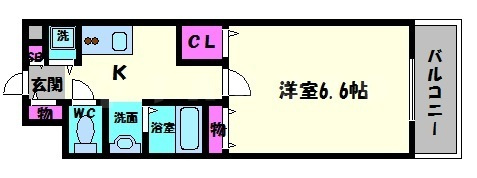 AD天神橋の間取り|AD天神橋（アド天神橋）　開放感のある間取り