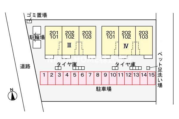 豊岡市弥栄町のアパートの区画図