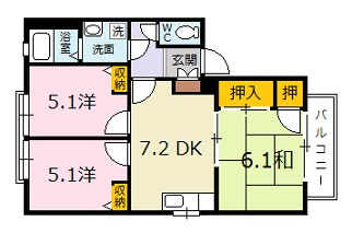 ハイツ西光寺　A棟の間取り