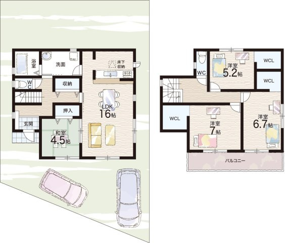 富田林市梅の里　新築一戸建ての間取り|4号地