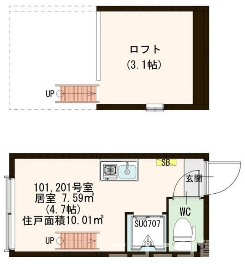 世田谷区上北沢３丁目のアパートの間取り