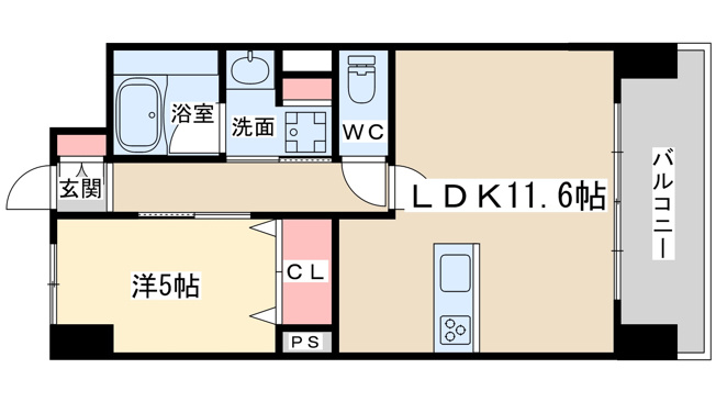 【間取り】 | ブルフォルトゥーナ扇町