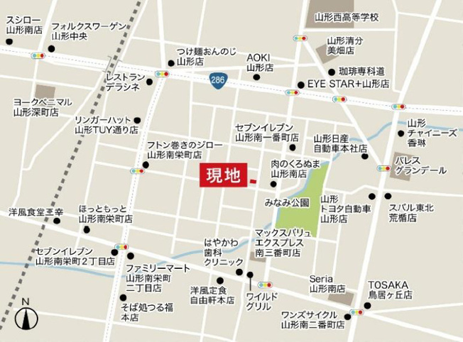 【地図】 | LIGARE　山形市南四番町１期
