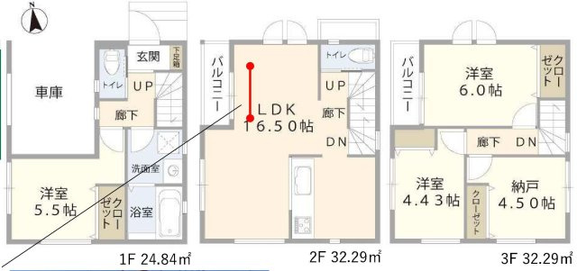 鎌倉市大船4丁目　新築戸建て　第1の間取り