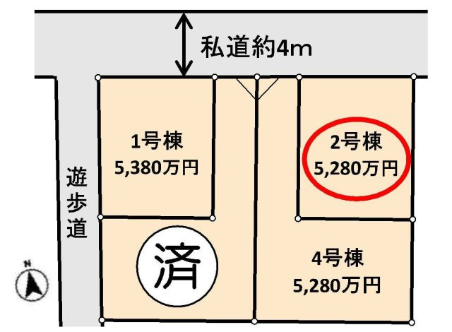 鎌倉市大船4丁目　新築戸建て　第1の区画図