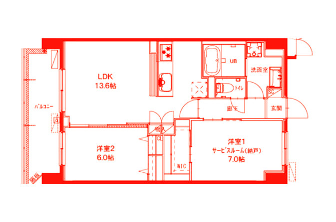 横浜市港北区新横浜１丁目の賃貸マンションの間取り