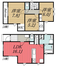 【間取り】 | 市原市若宮1丁目01期2号棟