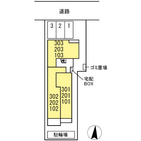 Colermo江波二本松の区画図