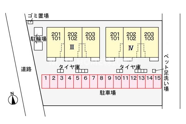 豊岡市弥栄町のアパートの区画図