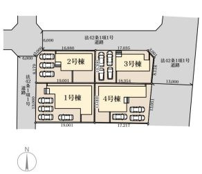 八千代町菅谷　第2　2号棟の区画図