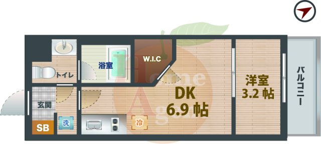 【間取り】 | Ville Grace永福町 | 1DKのお部屋です。