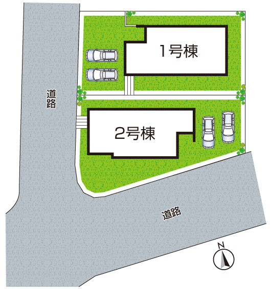 河内長野市大師町　第2期　新築一戸建ての区画図|全2区画