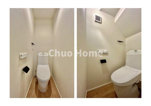 江戸川区南小岩7丁目新築分譲住宅のトイレ|【トイレ×2】温水洗浄便座機能付きトイレ。温水洗浄便座は清潔にお使いいただくための大切なアイテムです。