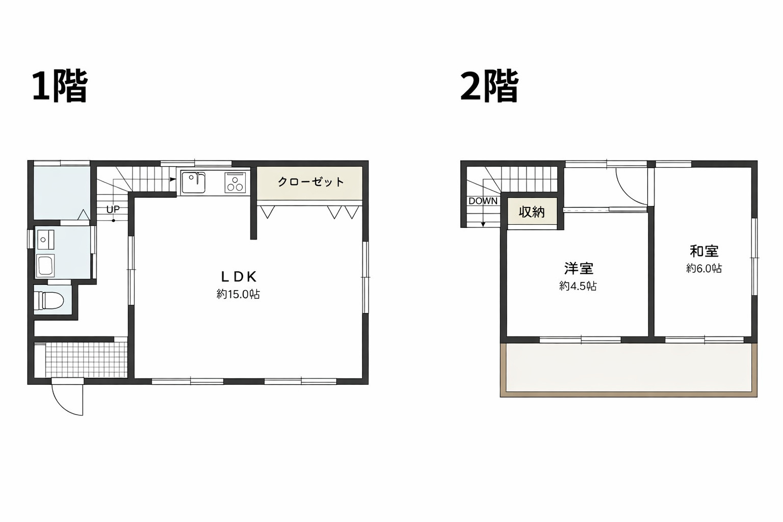 川越市山田　一戸建て貸家の間取り