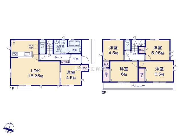 練馬区西大泉5丁目 限定1棟の間取り|建物面積103.09㎡ 2階建て5LDK
LDKは洋室とのドアを開放してより広くお使いいただくこともできます