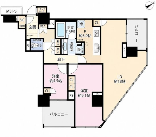 【間取り】 | ブリリアタワー代々木公園クラッシィ
