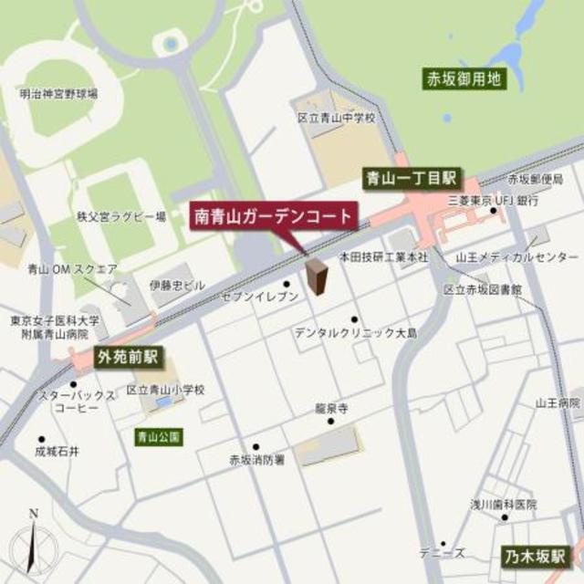 南青山ガーデンコートの地図
