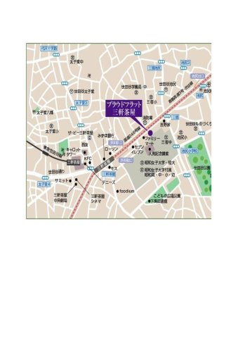 プラウドフラット三軒茶屋の地図