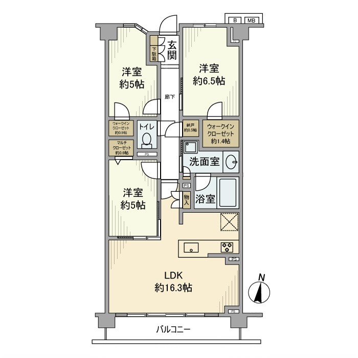 ラ・フォルム新川崎サウスコートの間取り