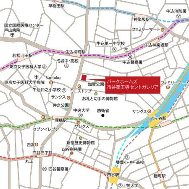 パークホームズ市谷薬王寺セントガレリアの地図