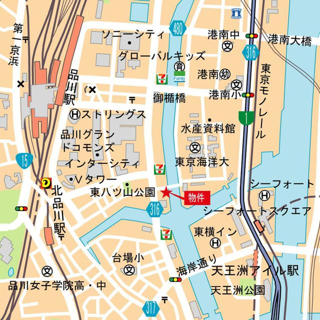 バウスフラッツ品川キャナルサイドの地図