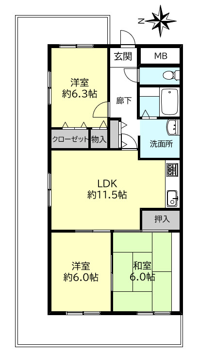 明石東二見スカイハイツの間取り