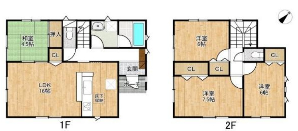 姫路市上手野　　中古戸建の間取り