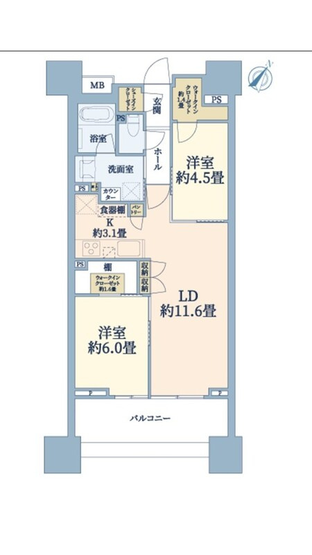 川崎市多摩区登戸の賃貸マンションの間取り