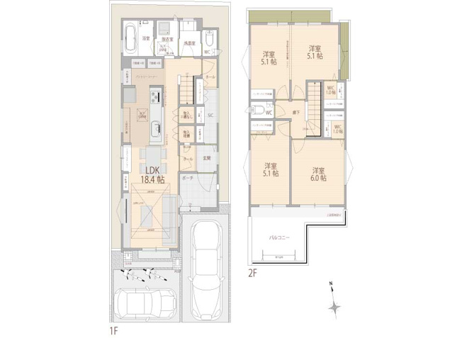 【間取り】 | ふじみ野市谷田2丁目　中古一戸建住宅　(丸井志木店) | 【間取り図】
3(4)LDK　※4LDK対応可能(別途有償)
土地面積：101.21㎡
建物面積：95.58㎡