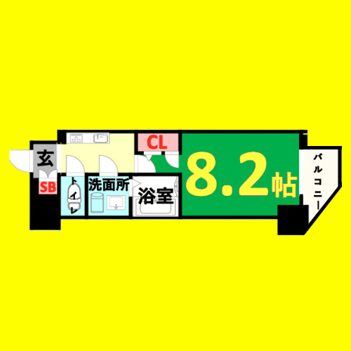 エスリード泉プレステージ　名古屋市賃貸　仲介手数料無料の間取り