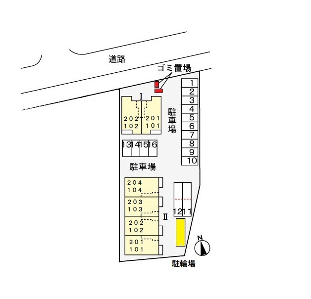 アンソレイユ壱番館Ⅱの区画図