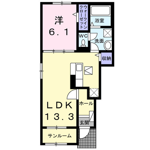 アンソレイユ壱番館Ⅱの間取り