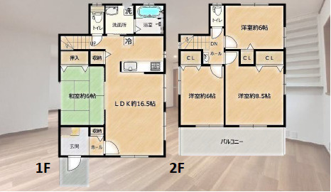 伊勢原市小稲葉　中古戸建の間取り