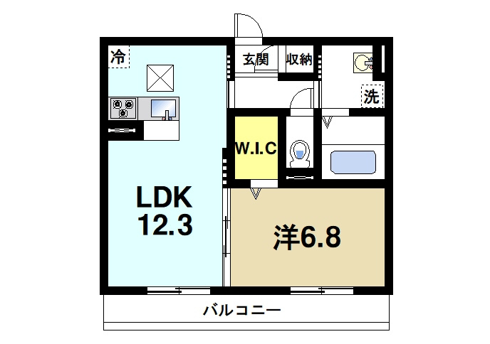 アクアポルタの間取り|1LDKの間取りです