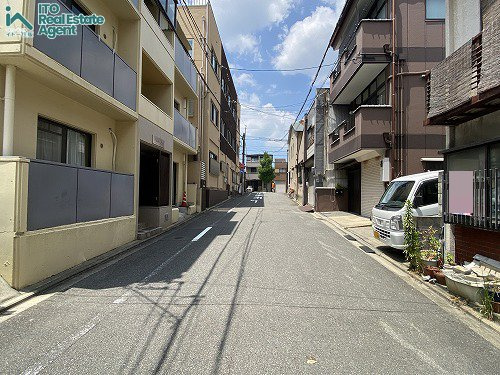 　紫野下御輿町 建築条件付 土地の前面道路含む現地写真