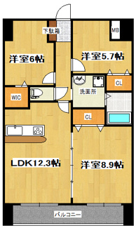 【間取り】 | アークデュオ仙台苦竹