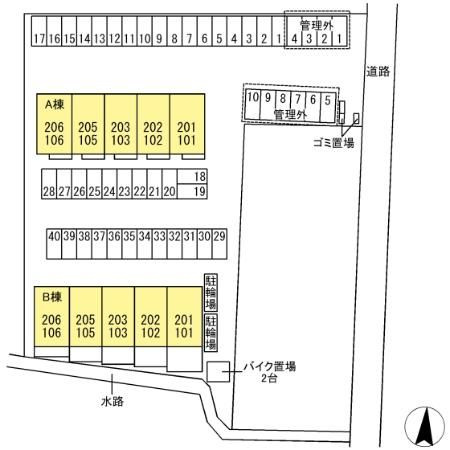 サンメゾン国府　A棟の区画図