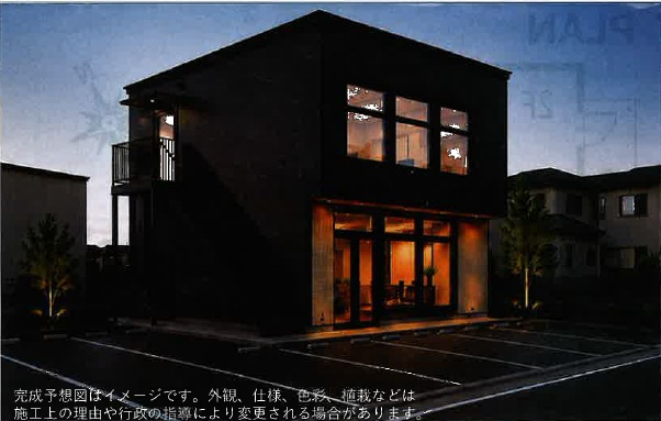 北畝7丁目店舗事務所の外観パース