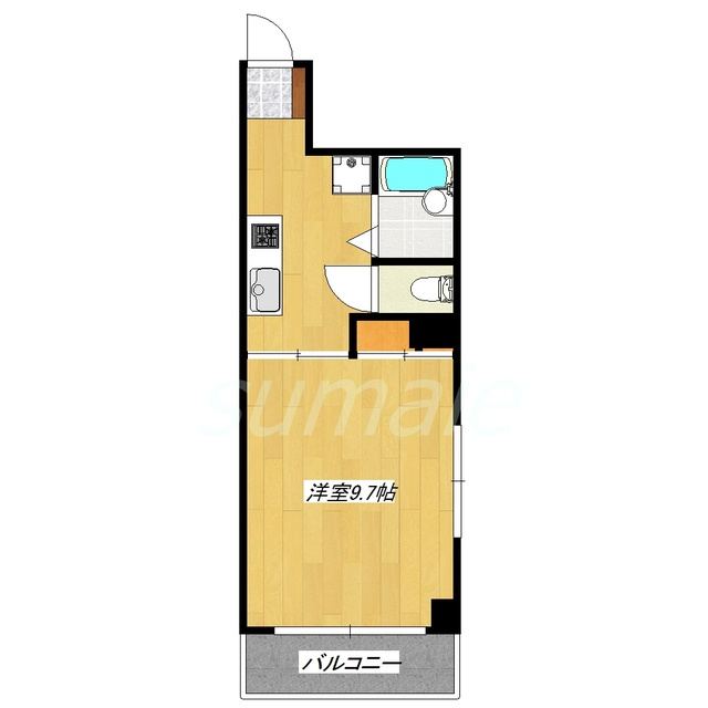 ハイマートＩＧの間取り|1Kのお部屋です☆