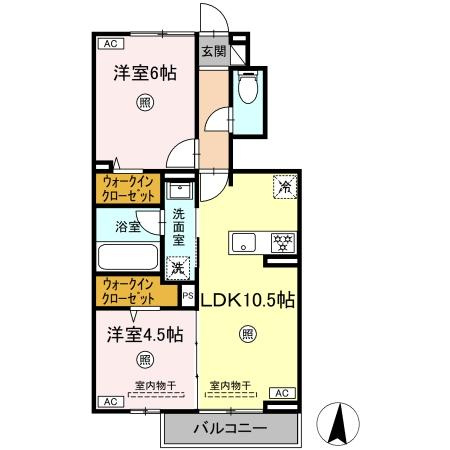 サンメゾン国府　A棟の間取り