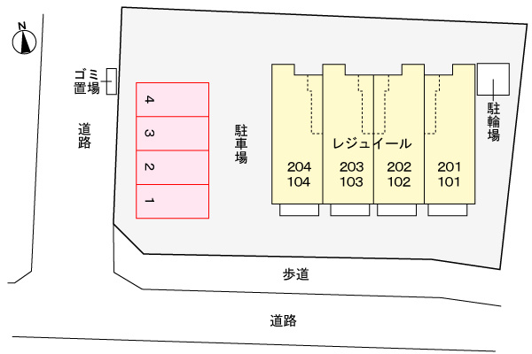 レジュイールの駐車場|駐車場