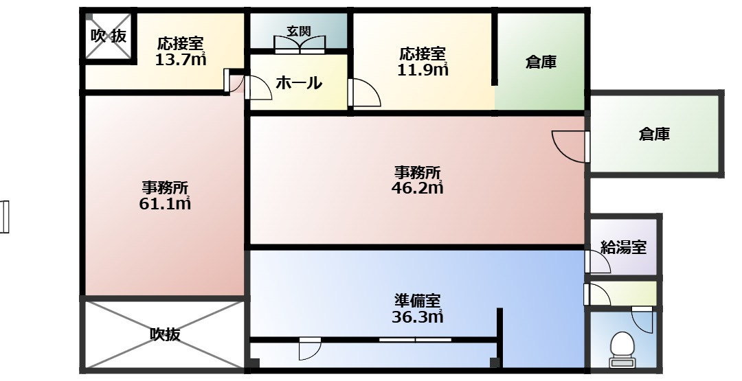 米子市二本木　テナントの間取り