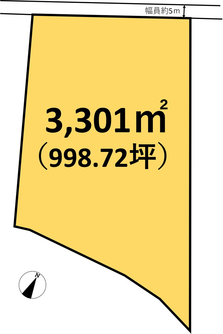 伊東市八幡野　約998坪の広大で平坦な土地の土地図