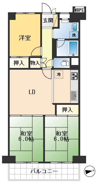 ルネ豊中の間取り