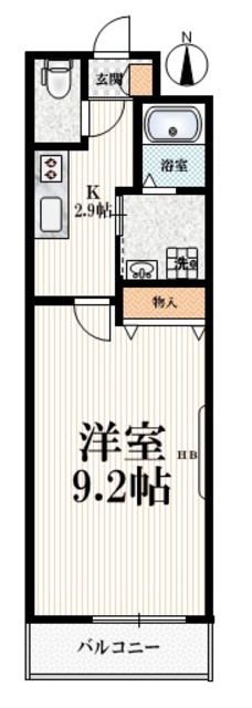 アクアヒルズの間取り|【間取り】広々1Ｋ